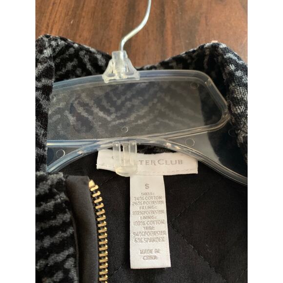Charter Club herringbone textured vest women's size small black gray full zip - Picture 3 of 13